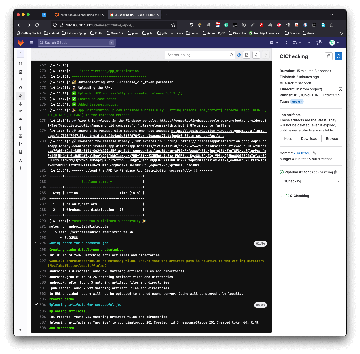 Distribute to Firebase and save cached files.