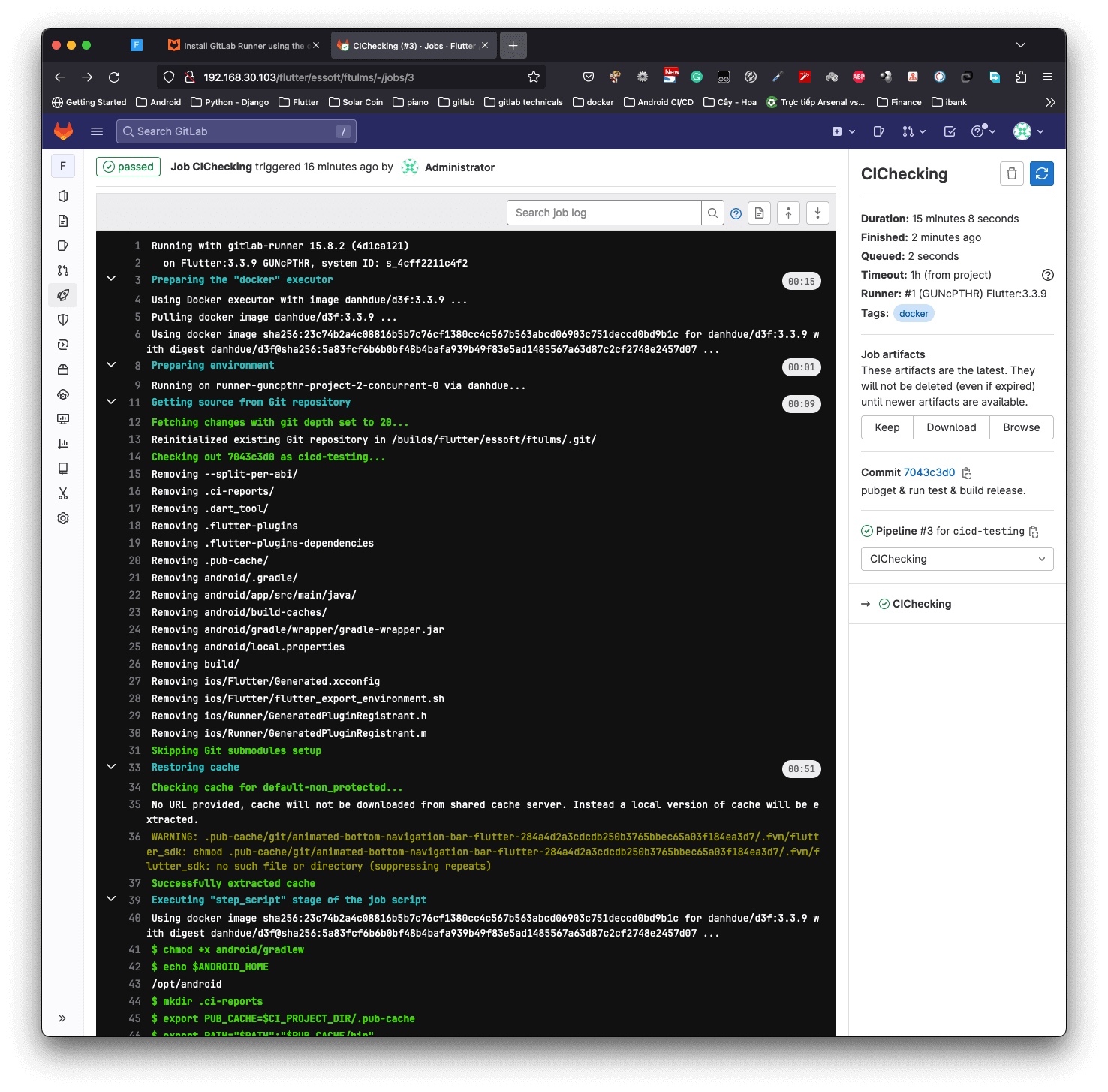 Setup environment & restore cached files.