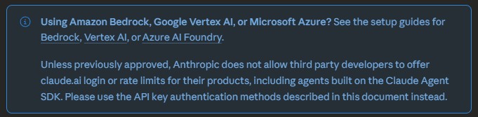 Claude SDK Authentication Rules