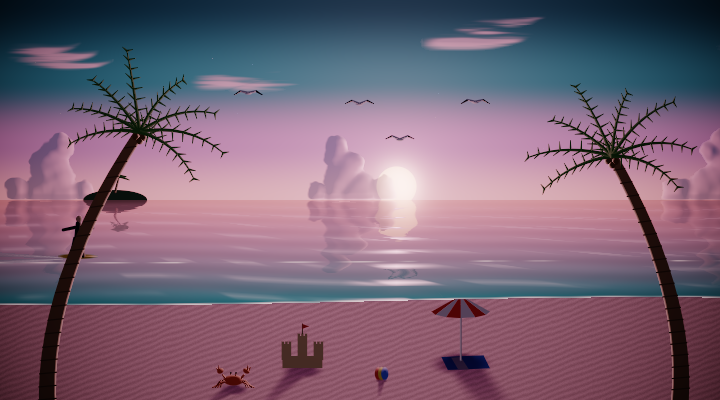 Beach at sunset