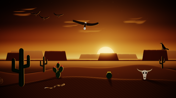 Desert at sunset