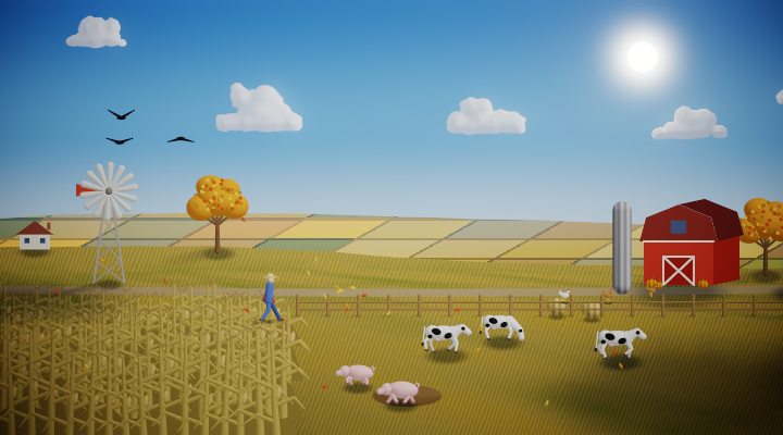 Farm in autumn