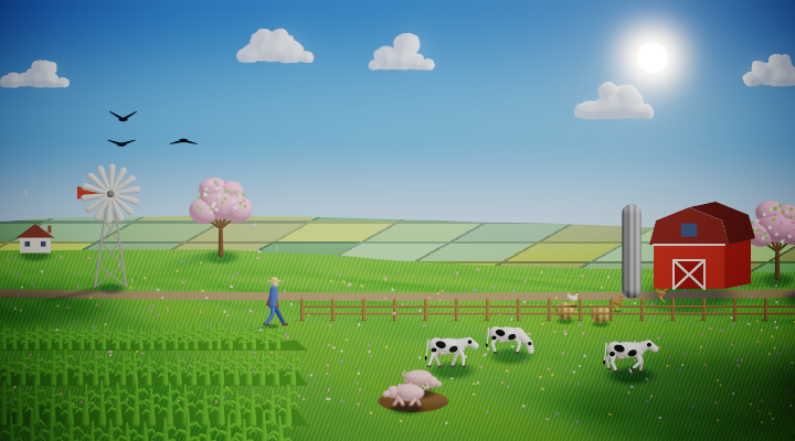 Farm in spring
