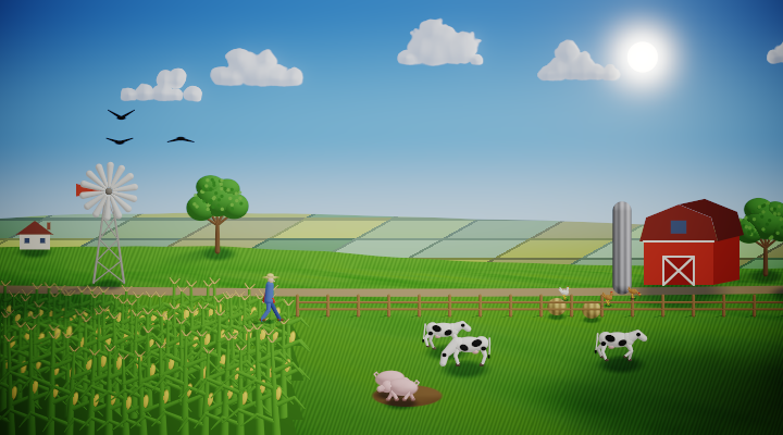 Farm in summer