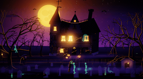 Haunted house in motion