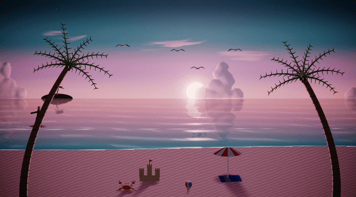 Beach, tundra, jungle, desert and space wallpapers in motion