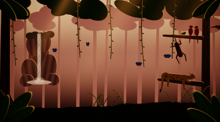 Jungle at sunset