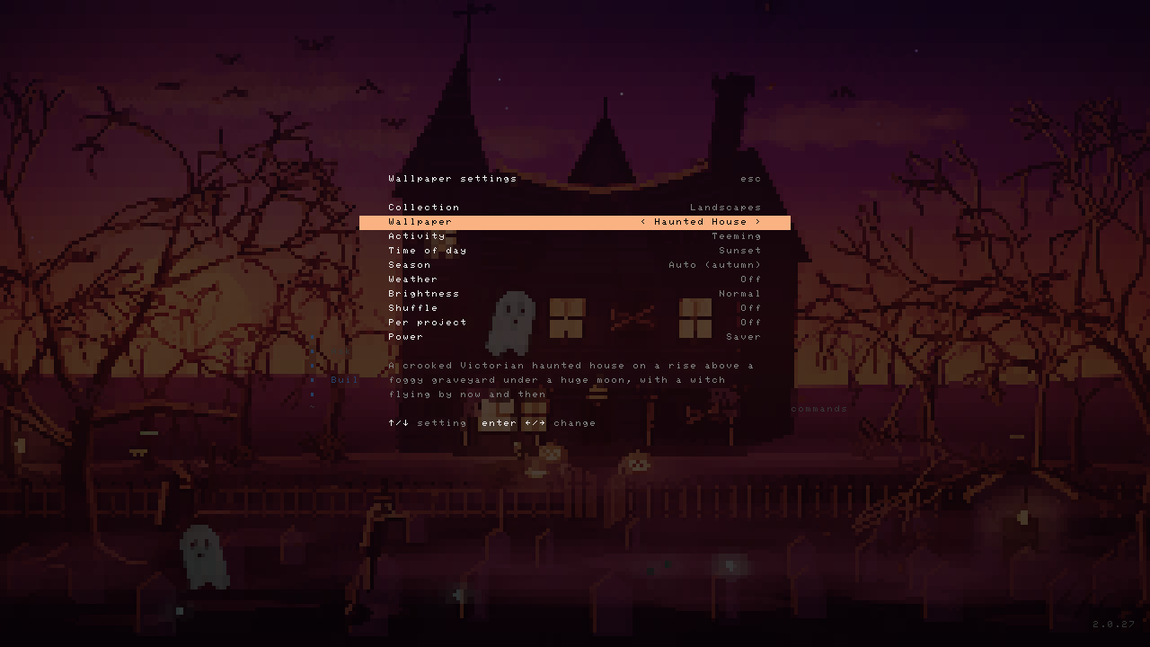 The wallpaper menu