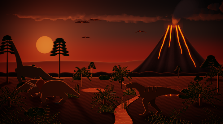 Prehistoric at sunset