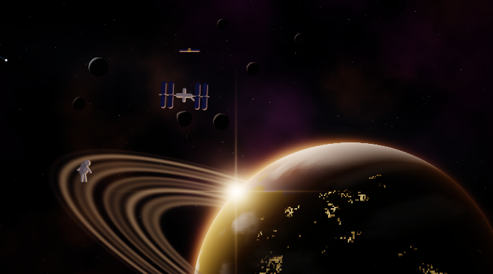 Space at sunset