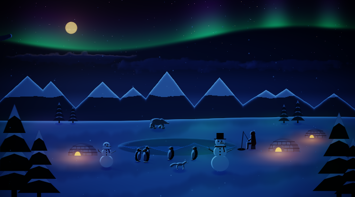 Tundra at night