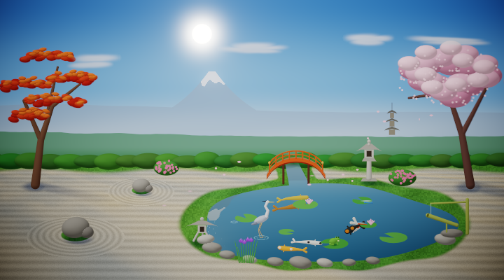 Zen garden by day