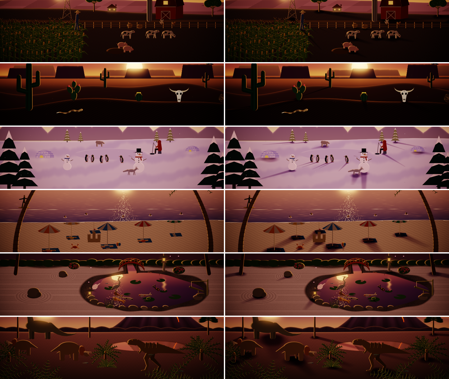 shadows sunset