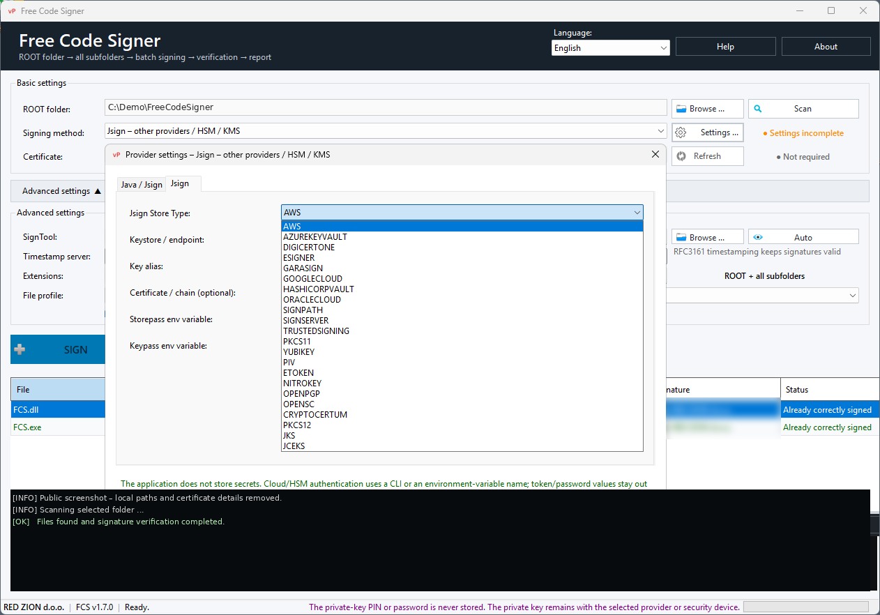 Jsign options
