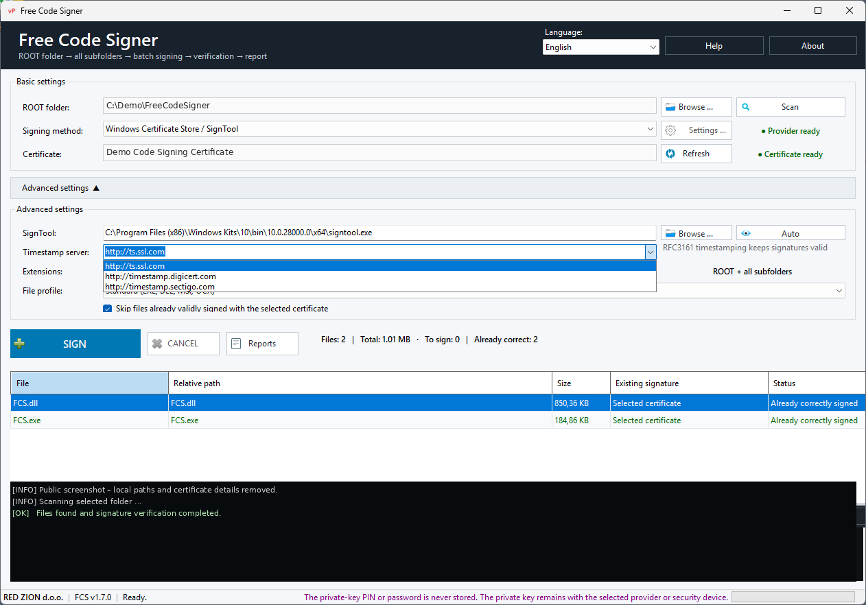 Timestamp settings