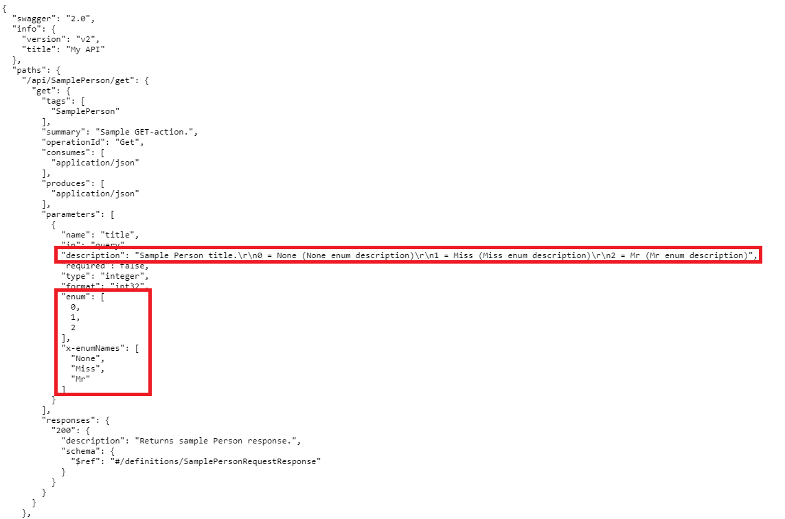 Enum Description in Schema Parameters