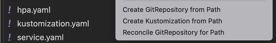 VSCode GitOps Tools Context Menu