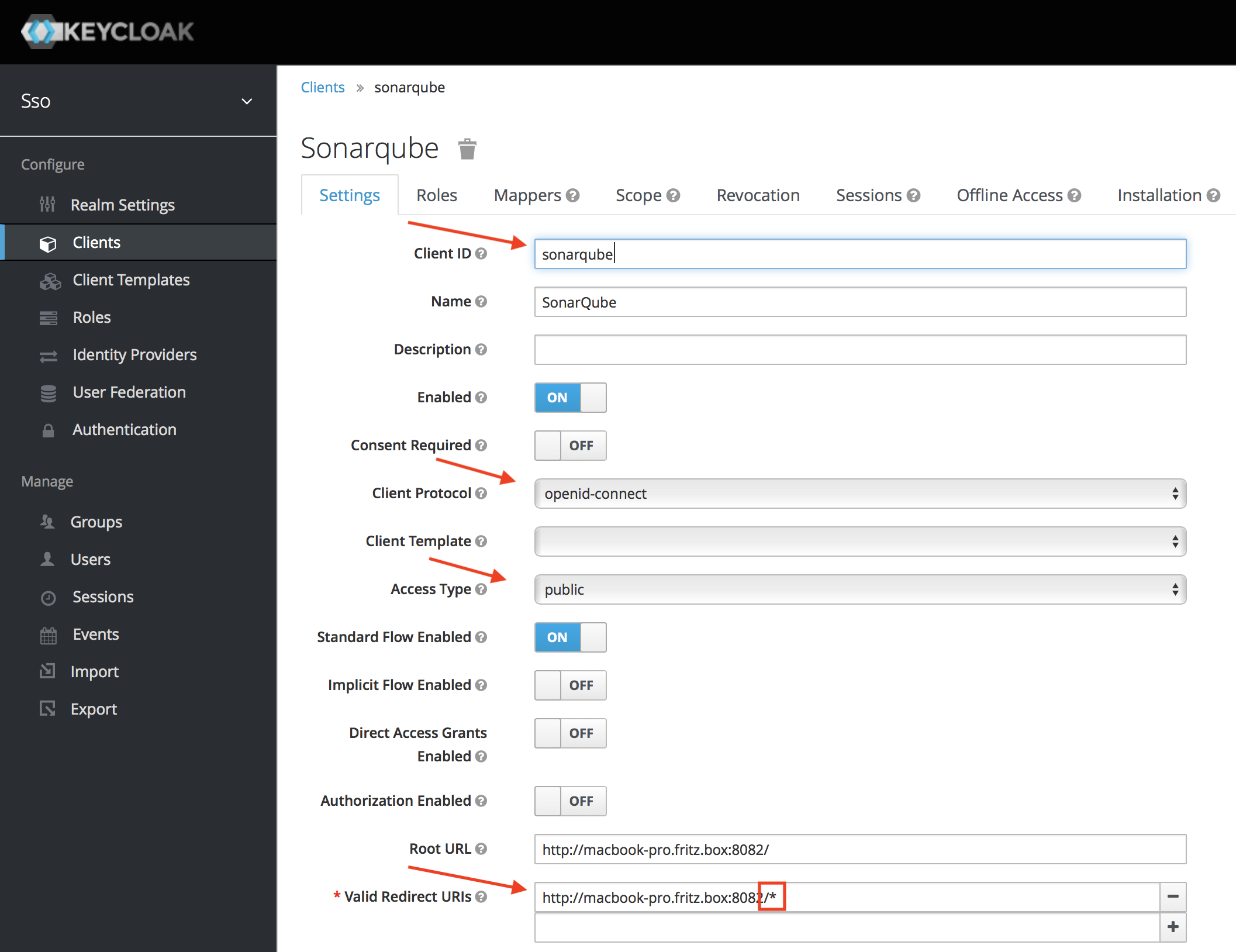 Keycloak Client Configuration