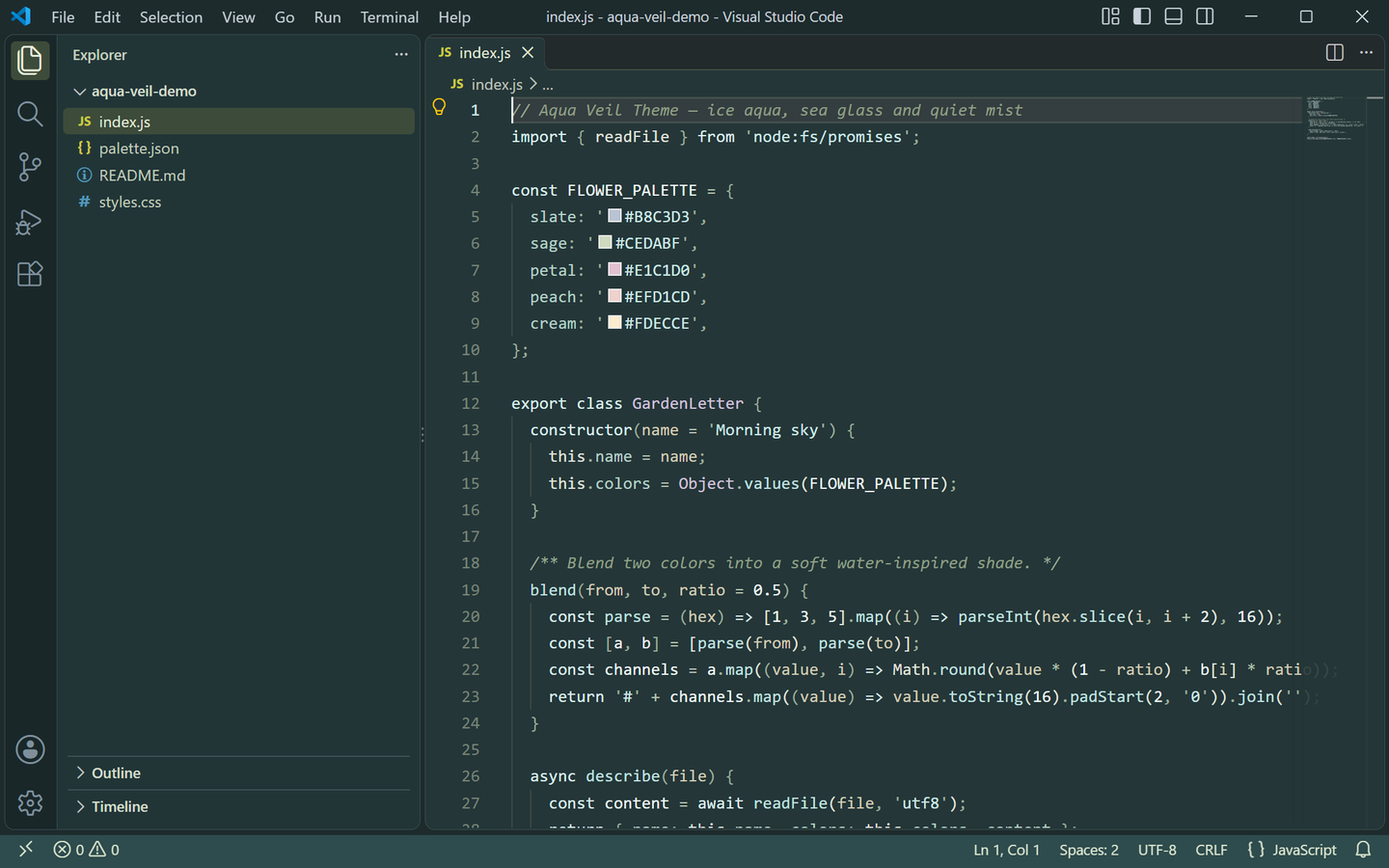 Aqua Veil Theme Dark
