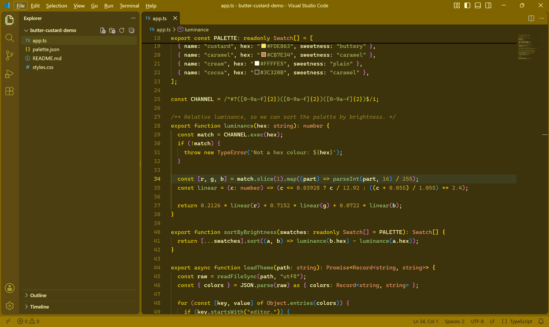 Butter Custard Theme Dark