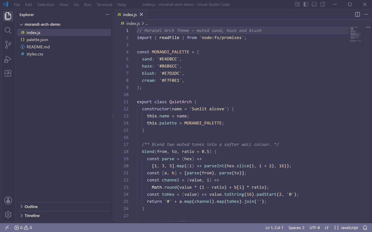Morandi Arch Theme Dark