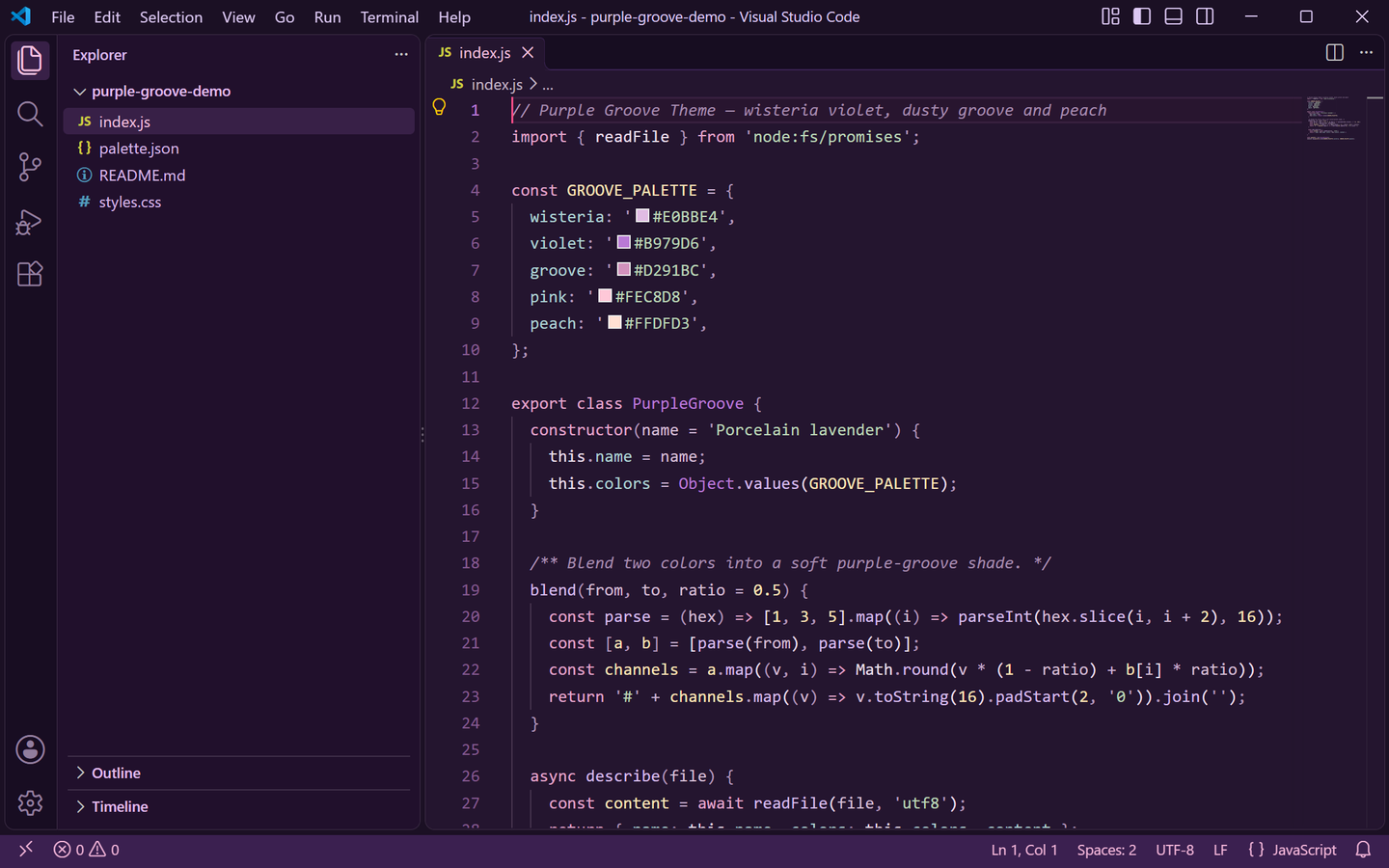 Purple Groove Theme Dark