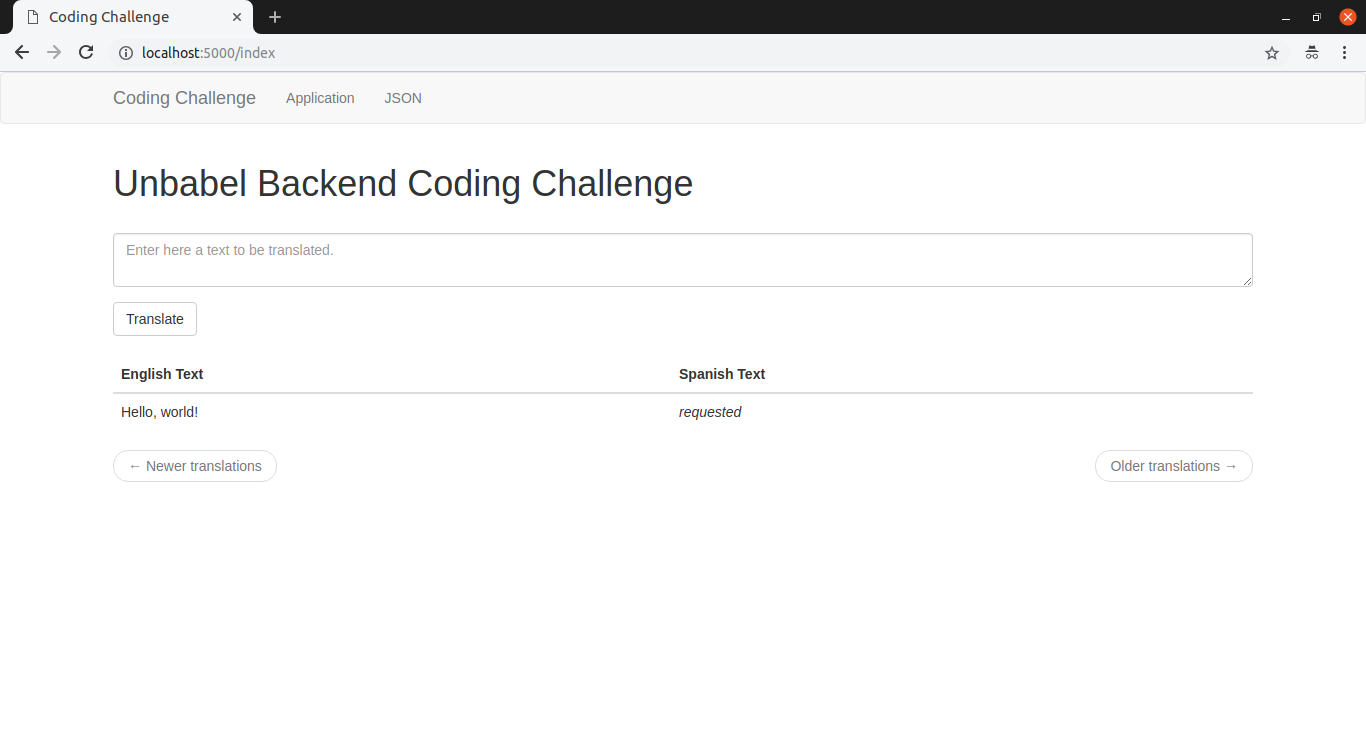 Unbabel Backend Coding Challenge