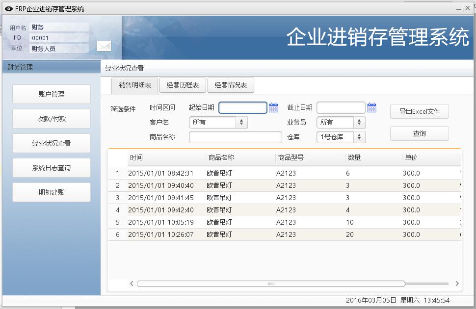 经营情况查看