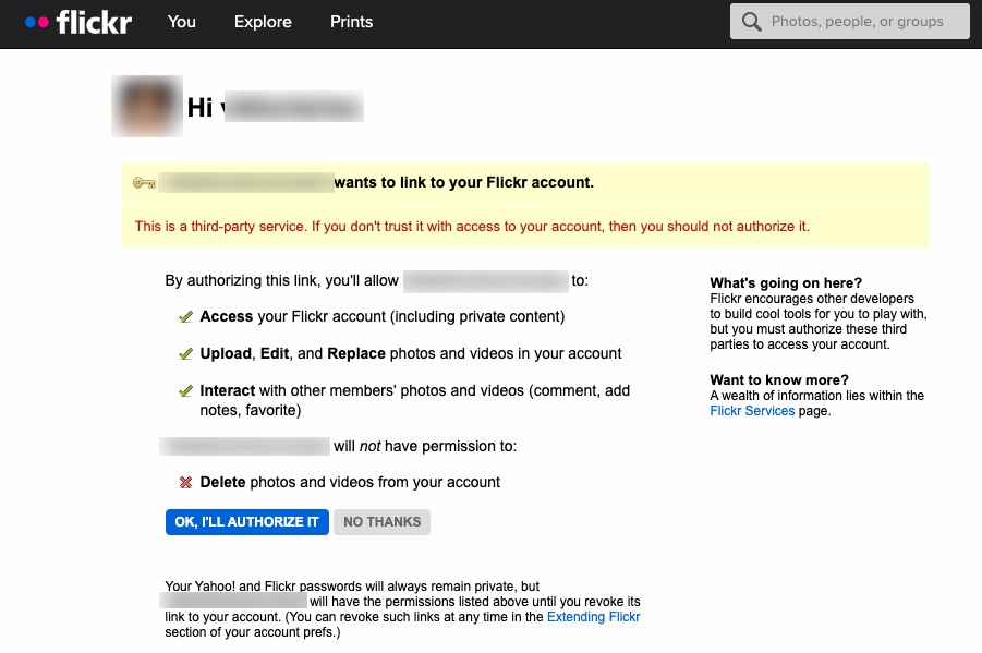 Flickr Authorization