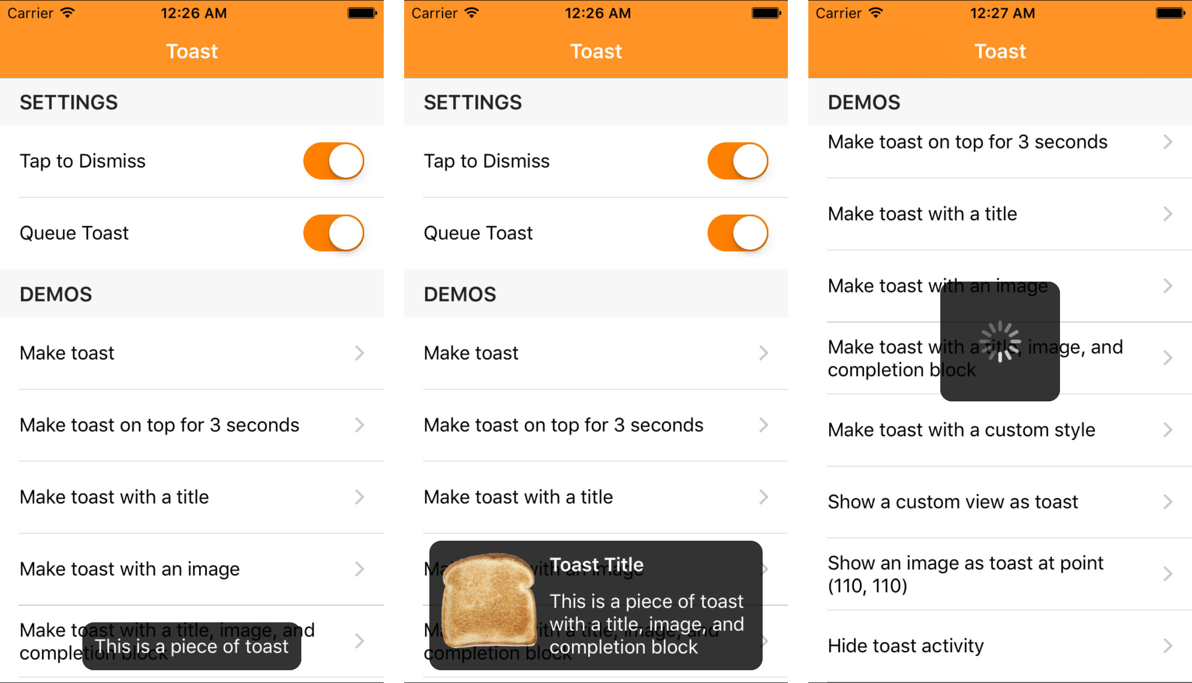 Toast Screenshots