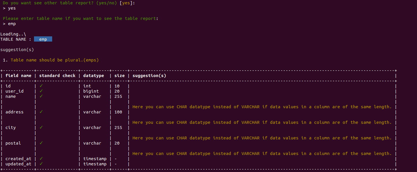 PHP DB Auditor Standard UI