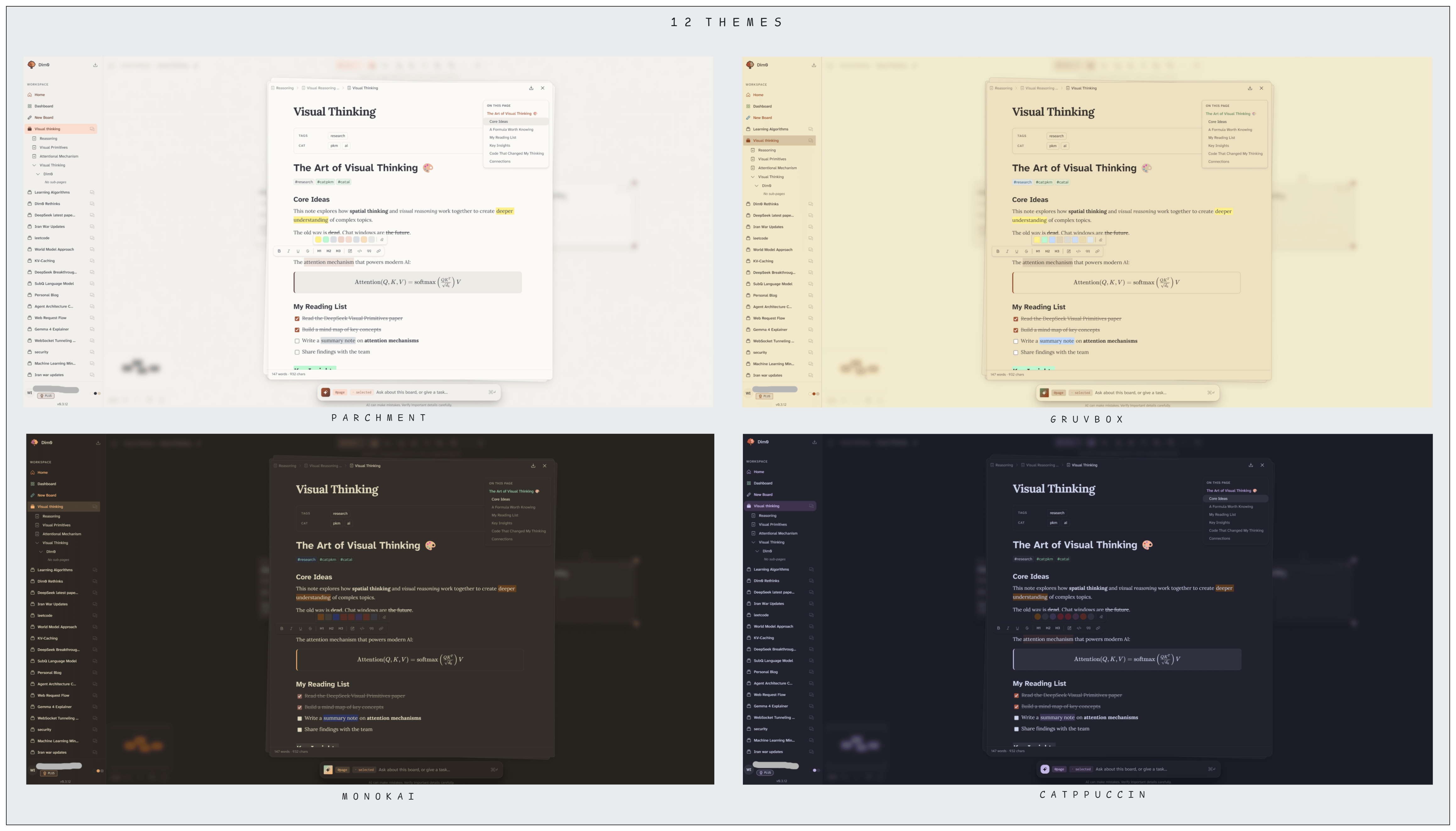 Theme showcase