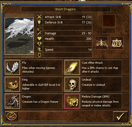 New creature dialog with ability descriptions