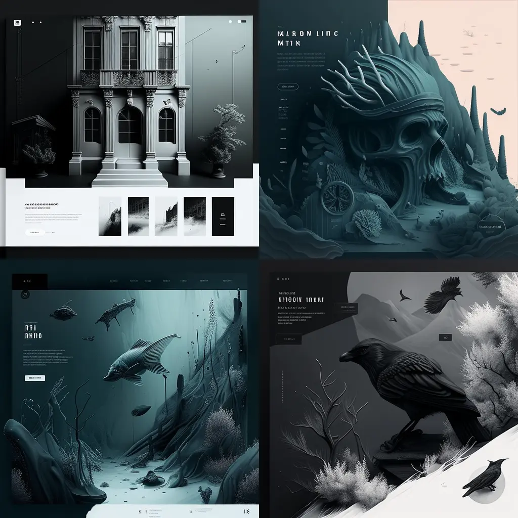 Midjourney: Monochromatic Colors in Web and App design