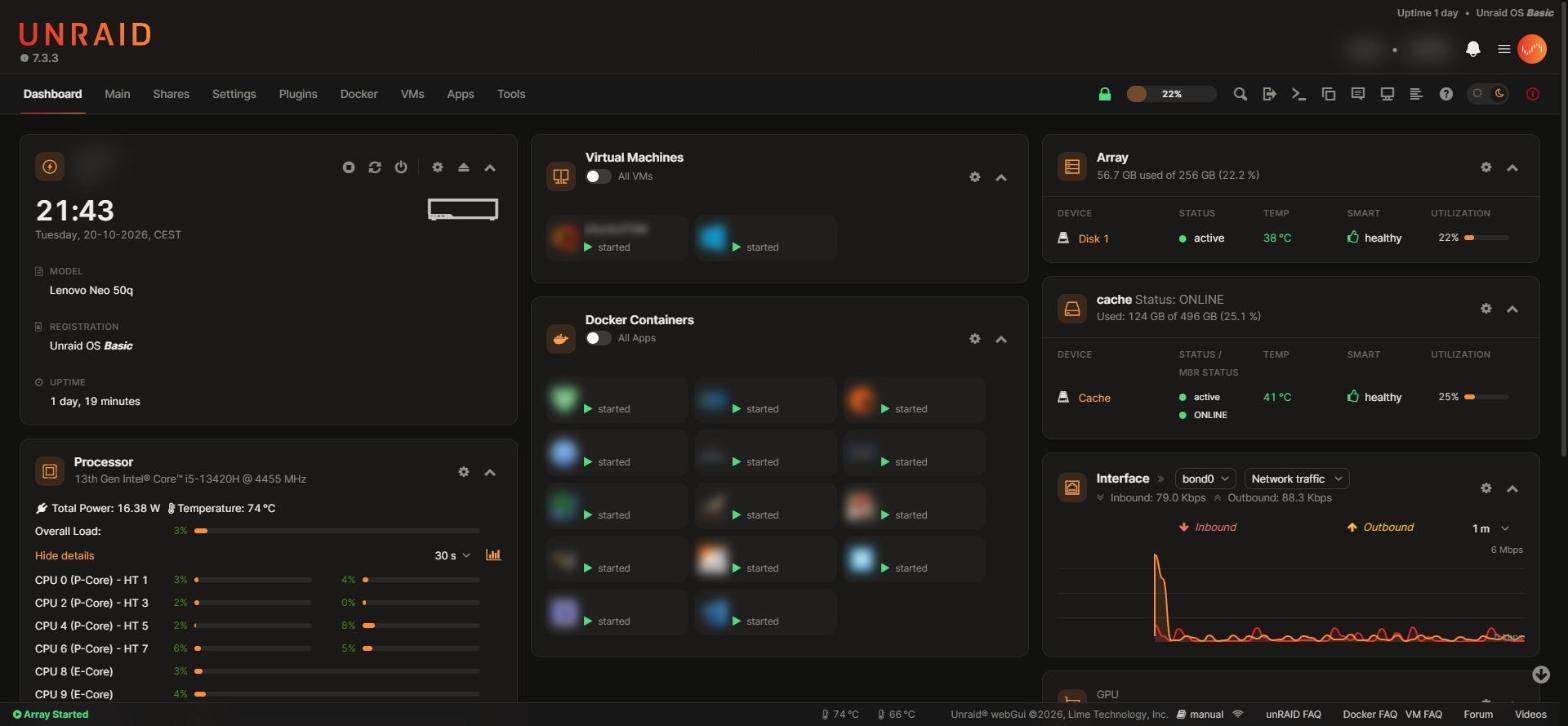 Dashboard, dark mode