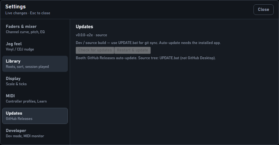 StentorDecks updates settings checking GitHub Releases