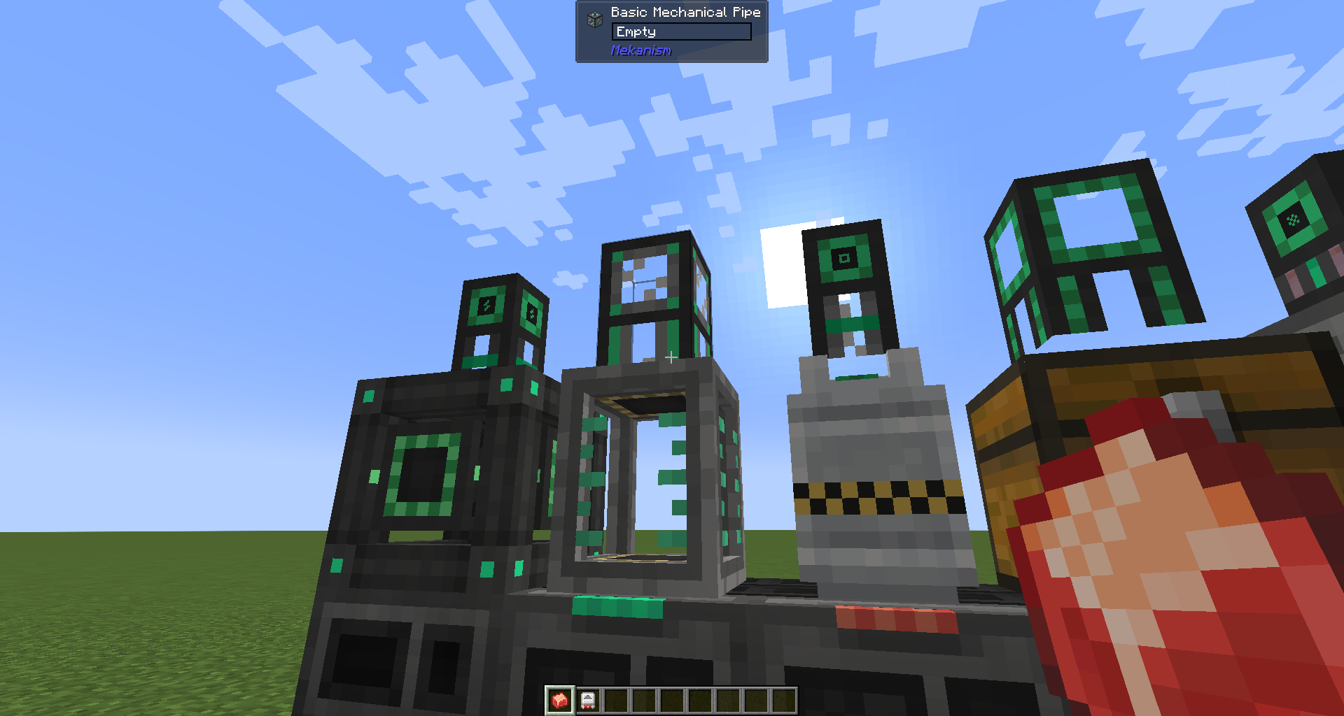 without this mod: Jade pipe info + sneaking with alloy