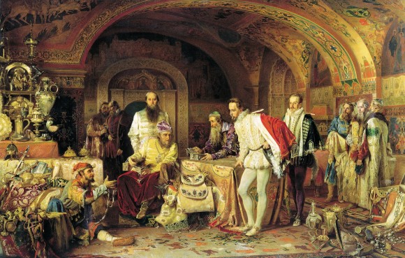 Alexander-Dmitrievich-Litovchenko-Ivan-IV-of-Russia-Demonstrates-His-Treasures-to-the-Ambassador-of-Queen-Elizabeth