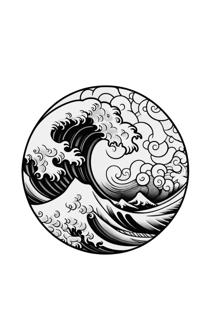 Zen wave illustration