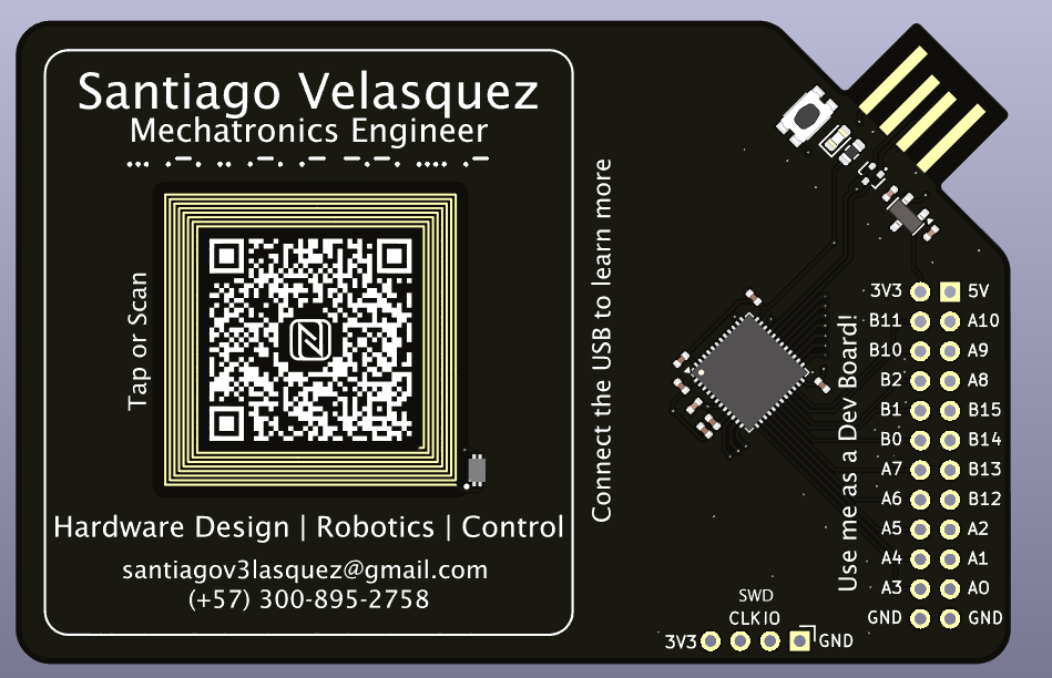 PCBussinesCard panel, from the project README