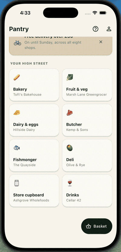 Tour B — Place your first order