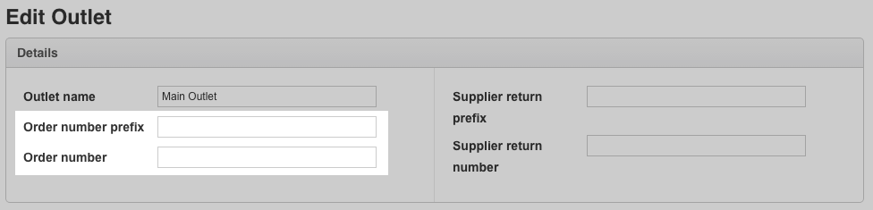 Remove the order number on the form