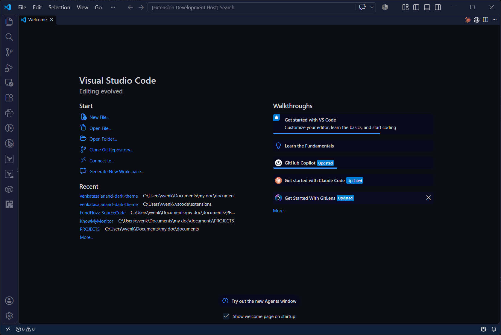 Venkatasaianand Dark Theme screenshot