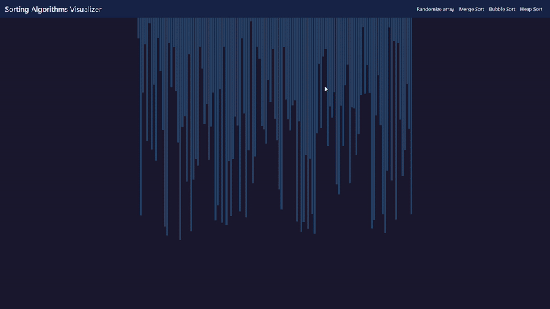 Image of Sorting Visualizer in action