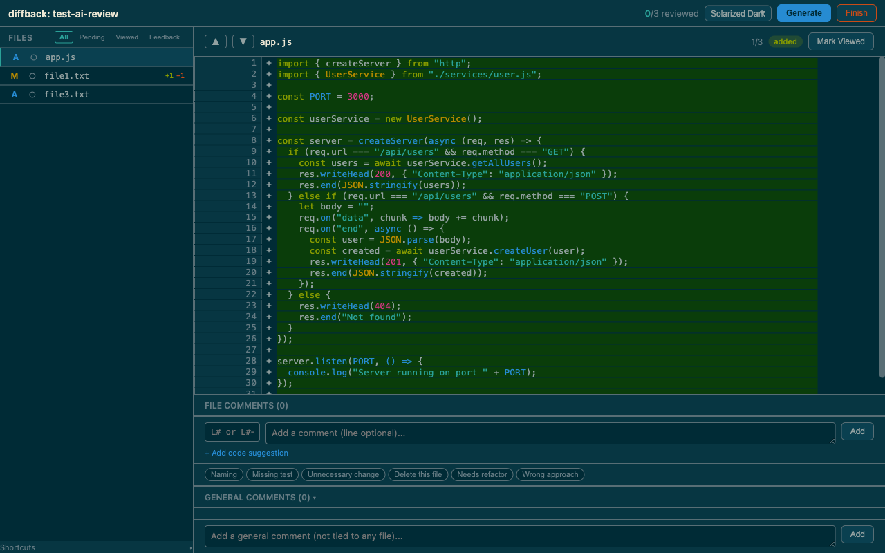 diffback diff view with syntax highlighting