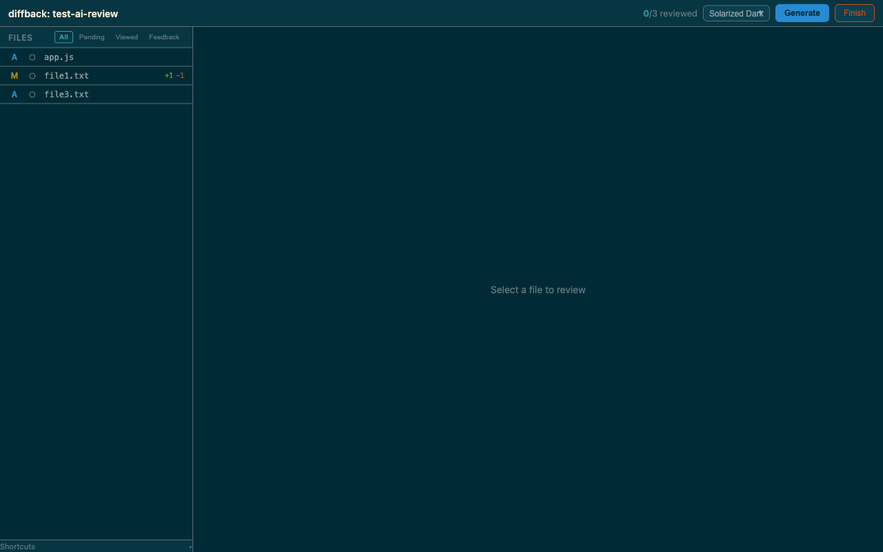 File list with filters and stats