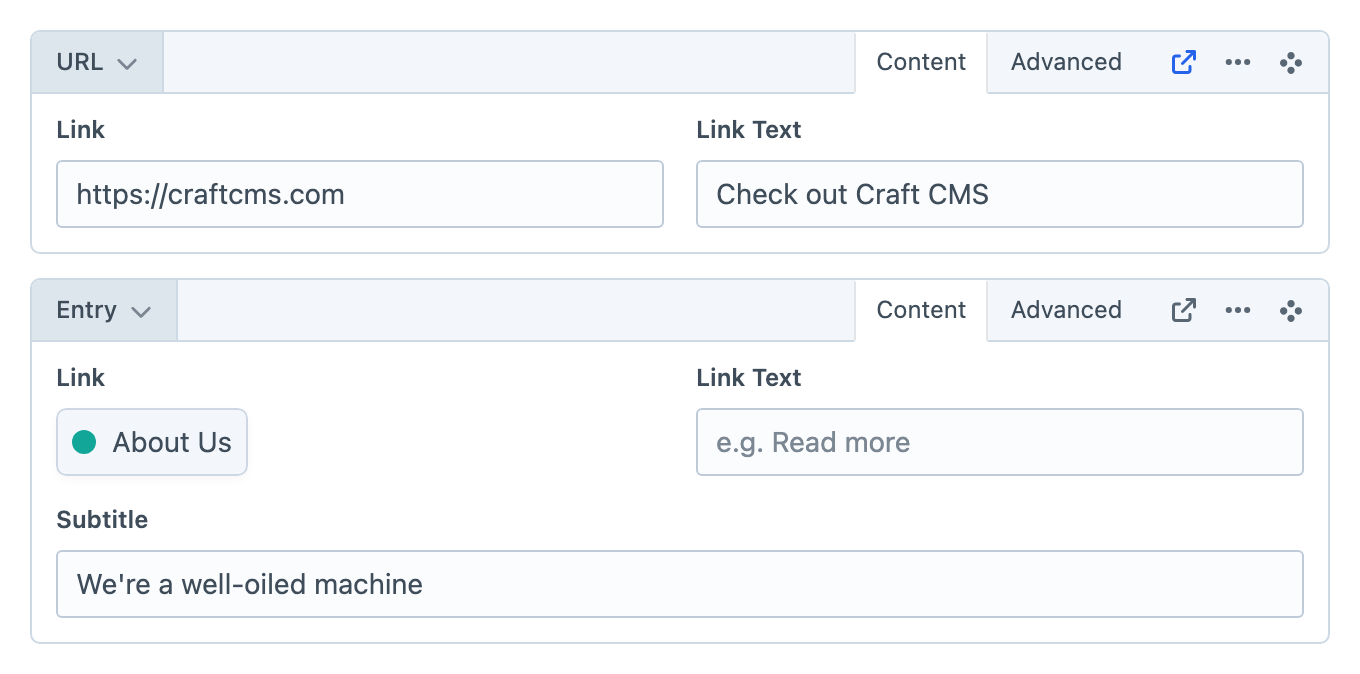 Multi-link Hyper field with URL and Entry rows