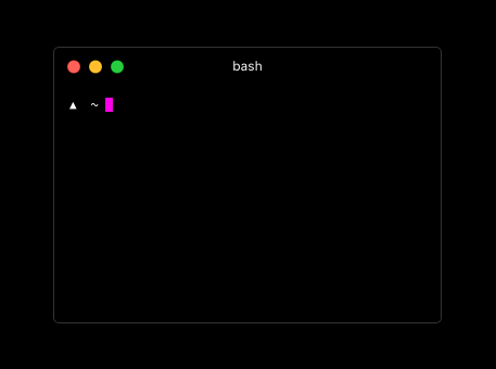 A terminal window typing commands. Every now and then particles fly out from the cursor position. The screen shakes.