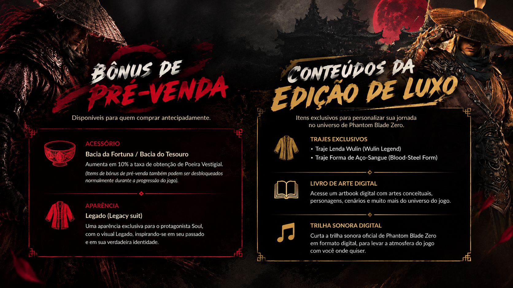 Phantom Blade Zero - Bônus de pré-venda e Edição Deluxe