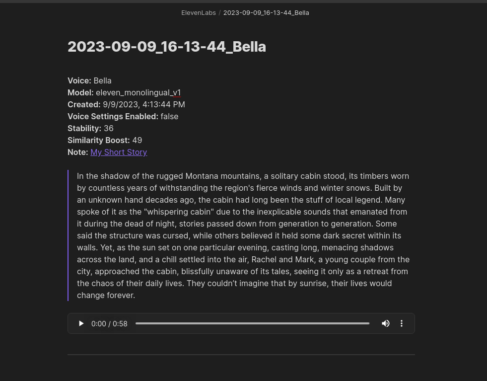Generated note
